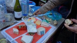 One aspect of a very gourmet picnic; Patricia's contribution